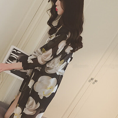 

Boho Beach Shirts Women Thin Summer Blouses Kimono Long Print Shirt Plus Size Women Clothing