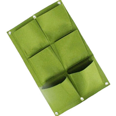 

6 Pocket Vertical Wall Mounted Garden Planters Plant Growing Bags Planting Pouch Hanging Flower Pots