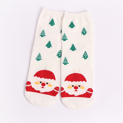 

New Cute Santa Claus Printed Christmas Socks Winter Warm Cotton Socks Female Hosiery Socks