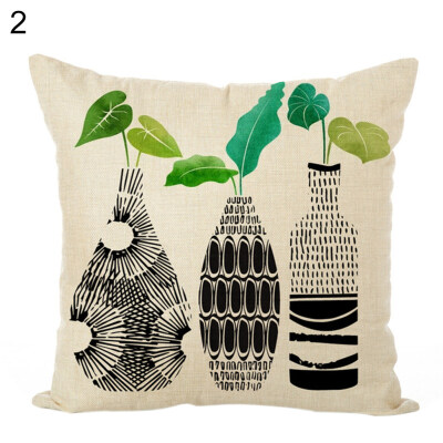 

45x45cm Plants Pattern Pillow Case Cushion Cover Home Cafe Sofa Bed Car Decor