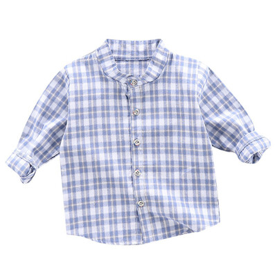 

Autumn Baby Boys Long Sleeve Plaid Print Shirts Kids Tops Tees Casual Fashion Shirts