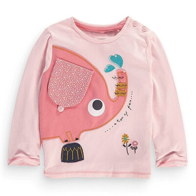 

T-Shirts Children Brand Baby Girl Clothes 2018 Autumn New Girls Cotton Long Sleeve Dot Sky Blue Cloth Unicorn T Shirt