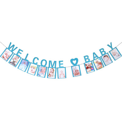 

Toponeto Welcome Baby Photo Banner Photo Wall Wedding Party Home Shop Decorations