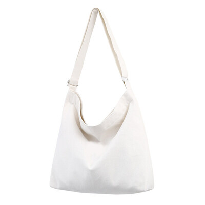 

Women Solid Color Canvas Shoulder Bag Adjustable Strap Handbag Storage Pouch