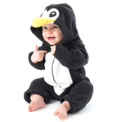 

New Born Baby Clothes Winter Baby Boy Girl Romper Cute Cartoon Hooded Jumpsuit Casual Overalls For Children Kids Outerwear
