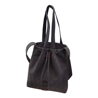 

Women Simple Canvas Large Handbag Tote Shoulder Crossbody Drawing String Bag