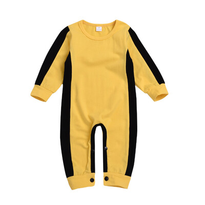 

Spring Autumn Casual Jumpsuits Baby Boy Onesie Solid Color Long Sleeve Toddler Rompers Bodysuits