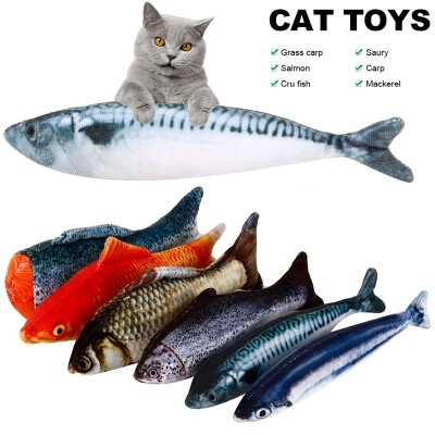 

Catnip Fish Toys for Cats Durable Cat Playing Chew Teech Cleaning Pets Creative Interactive Pillow Cat Catnip Chew Toys