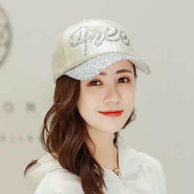 

Korean version of female spring&autumn baseball cap letters sequins casual outdoor Cap young couples student visor male