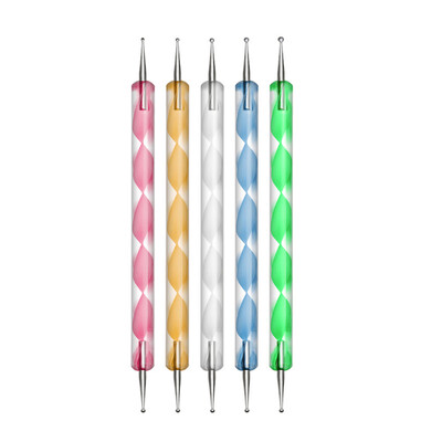 

5Pcsset Double-head Nail Dotting Pen Manicure Polish Dot Painting DIY Natural False Nails Design Tool