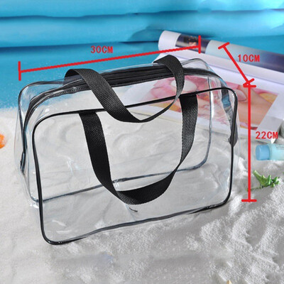 

Transparent Waterproof Swimming Bags Sports Travel Bathing Storage Bag Zipper Clear PVC Organizer Phone Pocket Cosmetic Bag