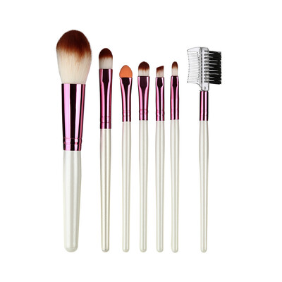 

Gobestart 7 Pcs Wood Makeup Brush EyeShadow Brush Cosmetics Blending Brush Tool