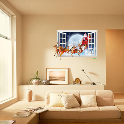 

Tailored Christmas Santa Claus Removable Furniture Vinyl Window Wall Sticker Decoration