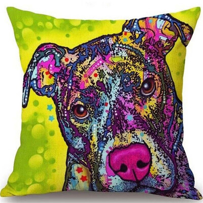 

1PCS European&American style oil painting dog cat linen pillow pillowcase