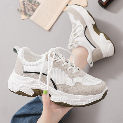 

Mhysa 2019 New Fashion Women Sneakers Thick Sole Ladies Platform Shoes Web Celebrity Chunky women Dad Sneakers Chaussures Femme