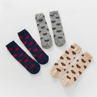

1 Pairs Newborn Baby Boy Girl Cartoon Cotton Socks Infant Toddler Heart Printed Cute Soft Sock