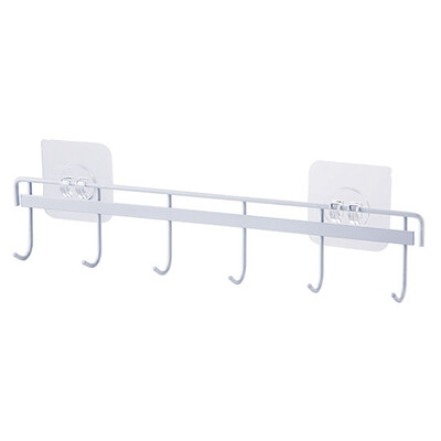 

Sticky Iron Six-Link Hooks For Bathroom Kitchen Punch-Free Wall Hooks Holder Hanging Indoor And Outdoor Home Decoration