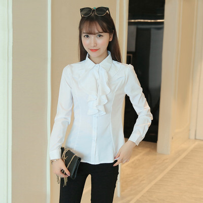 

New Women Lady Blusas Turn-down Lapel Collar Cool Long Sleeve Tops Blouse W7644