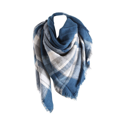 

Gobestart Women Winter Warm Color Stitching Long Wool Shawl Plaid Soft Neck Scarf