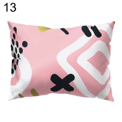 

Cartoon Graffiti Pillow Case Polyester Peach Skin Cushion Cover Home Sofa Decor