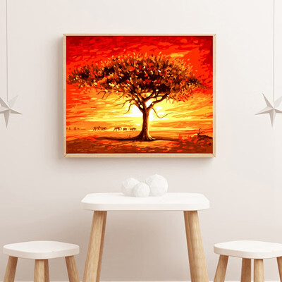 

40x50cm DIY Oil Painting Frameless Landscape Pattern Picture Calligraphy Hand Painted Oil Painting For Home Decor