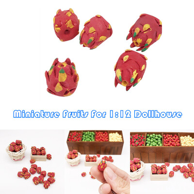 

YIWULA5Pcs 112 Dollhouse Miniature Fruit Pitaya Kitchen Dining Model Set Play Toy