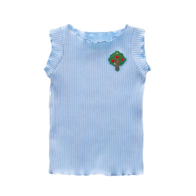 

Children Girl Clothing Fashion Baby Girl Cotton Heart-Shaped Printing Sleeveless O-Neck Top Kids Toddler Casual Summer Vest