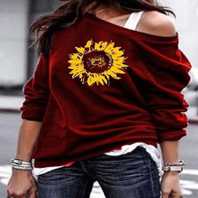 

Solid Sunflower Printed Long Sleeves Top