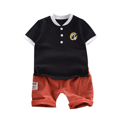 

Baby Boys Girls set Summer Casual Short Sleeve Cartoon Print Sport T-shirt TopsShorts Costume SetC