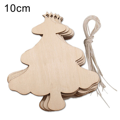 

10Pcs Wooden Christmas Tree Hanging Ornament Xmas Blank Pendant Acces Decor Diy
