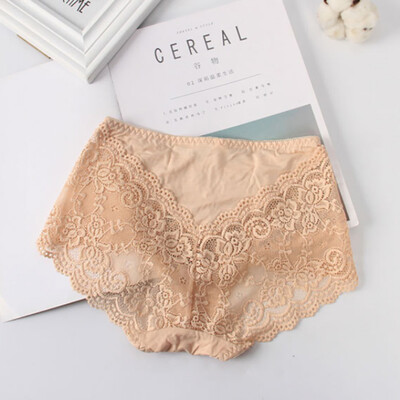 

Cotton Briefs For Women Lingerie Sexy Lace Panties Femme Underwear Hollowed-out Breathable low-Rise 2019 New Hot