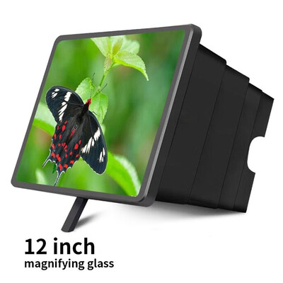 

12 Inch Magnifying Glass Phone Screen Enlarging Video Amplifier Amplifying Screen Magnifier with Fiber Cleaning Cloth