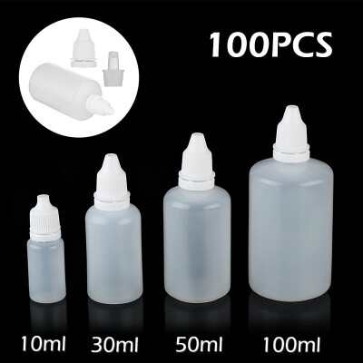 

100PCS 103050100ml Volume Empty Plastic Squeezable Bottles Eye Liquid Container Dropper