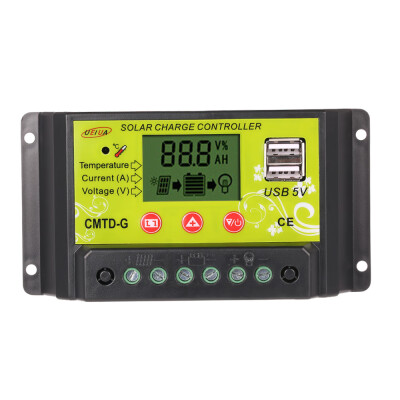 

20A 12V24V Multi-functional PWM Solar Charge Controller with LCD Display Auto Regulator Solar Panel Battery Lamp Overload Protect