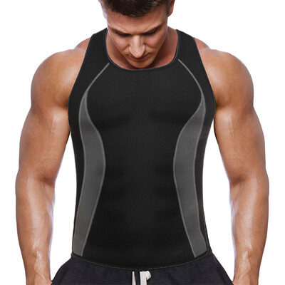 

SLIMBELLE Mens Neoprene Workout Zipper Tank Tops Sweat Sauna Suits Waist Trainer Slimming Hot Body Shaper Thermo Gym Vest