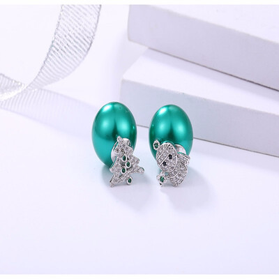 

Yoursfs s925 Silver European style Christmas series earrings Santa claus Christmas tree Snowman deer Snowflake Diamond Stud