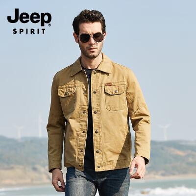 

JEEP Jeep Jacket Men 2019 Spring New Casual Mens Lapel Short Jacket Mens Shirt JPL2676 Khaki