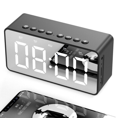 

Portable Mirror LED Alarm Clock Bluetooth Speaker Digital Wall Clock