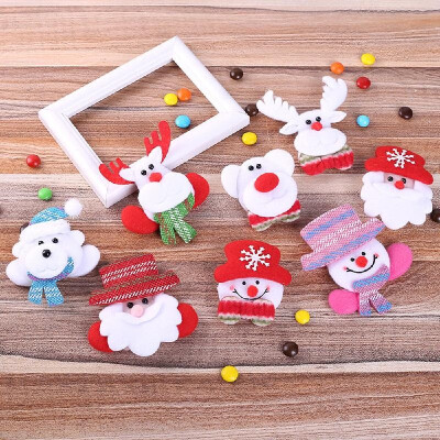 

LED Glowing Drooch Doll Hair Clip Santa Snowman Elk Bear Doll Pendant Christmas Decorations Christmas Child Gift
