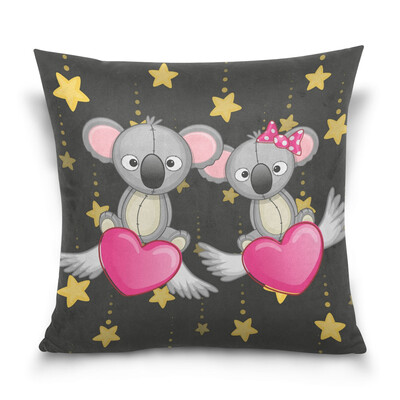 

ALAZA Throw Pillow Cover 16 X 16 inch Christmas Gift Cushion Cover with Koala With Heart Printed Pillowcase