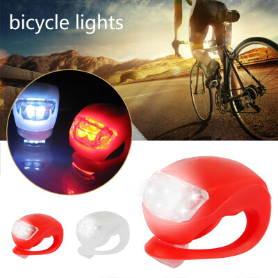 

2PCS-Bicycle Waterproof Silicone LED Warning Light-ABS-2032 battery red2032 battery white