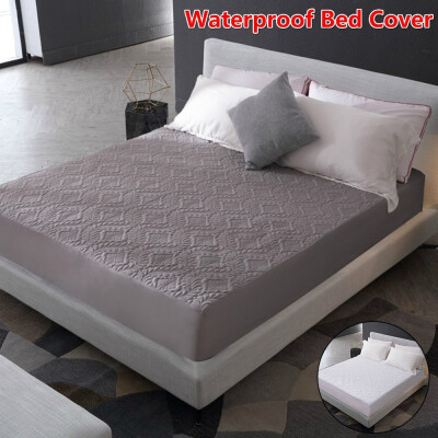 

4 Colors Quilted Embossed Waterproof Mattress Protector Fitted Sheet Waterproof Bed Cover with Elastic