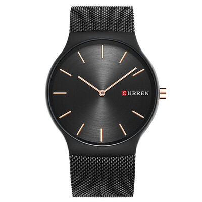 

CURREN New Black Rose Gold Pointer Sports Wristwatch Quartz Business Watch Men