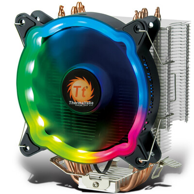 

Tt Thermaltake Rainbow D400P colorful CPU cooler multi-platform support AM4 4 heat pipe LED RGB fan with silicone grease mute intelligent temperature control