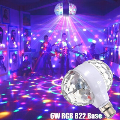 

New RGB LED Dual Crystal Ball Rotating Disco DJ Party KTV Stage Light Bulb B22 6W