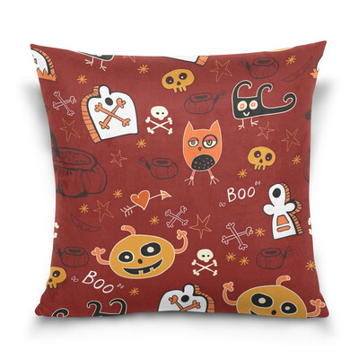 

ALAZA Thanksgiving Throw Pillow Cover 16 X 16 inch Cushion Cover with Halloween Patter Printed Pillowcase