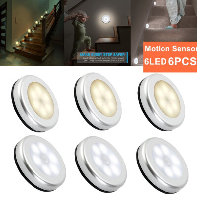 

136 Pcs 6 LED Wireless Motion Sensor Night Light Battery-Powered Led Lights for Home Living Room