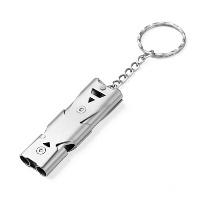 

Outdoor Survival Whistle Stainless Steel Double Tubes High Decibel Outdoor Life-Saving Emergency Whistle-Referee Whistle