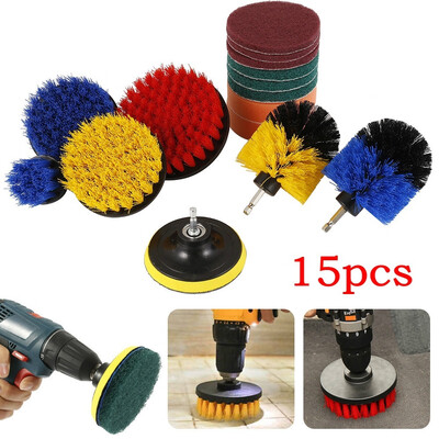

15Pcsset Power Scrubber Cleaning Kit Round Head Ball Brush Cleaning Disc Tool Hair Cleaning Brush Electric Disc