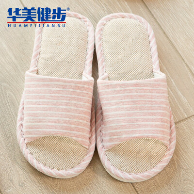 

Colorful Steps Slippers Men&women Style Sandals Linen Cotton&linen Couples Four Seasons Home Breathable Comfortable Horizontal Stripe Floor Drag Fashion Simple HM9905 Pink 40 Codes A 41 yards